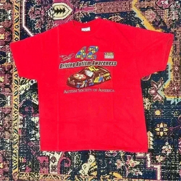 NASCAR 42 Driving Autism Awareness T-Shirt Size Large - Picture 1 of 2
